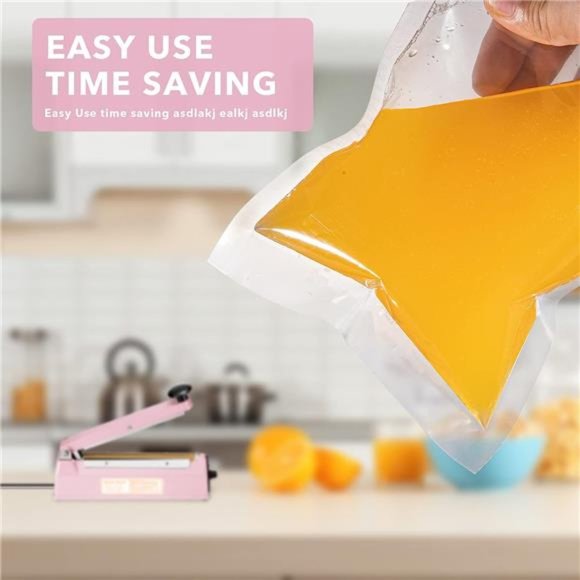 Impulse Sealer 8 inch, Manual Heat Sealer Machine for Plastic Bags, Shrink Wrap - Picture 3 of 7